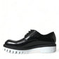 Dolce & Gabbana Sophisticated Black and White Leather Derby Shoes