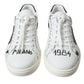 Dolce & Gabbana Exclusive White Bordeaux Low Top Sneakers