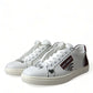 Dolce & Gabbana Exclusive White Bordeaux Low Top Sneakers