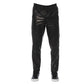 Trussardi Black Leather Men Pant