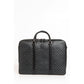 Trussardi Black Leather Men Briefcase