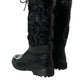 Dolce & Gabbana Sleek Black Shearling Mid Calf Boots