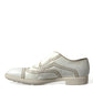 Dolce & Gabbana Elegant White Leather Derby Dress Shoes