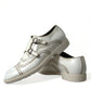 Dolce & Gabbana Elegant White Leather Derby Dress Shoes