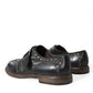 Dolce & Gabbana Elegant Calfskin Leather Monk Straps