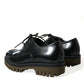 Dolce & Gabbana Elegant Black Leather Derby Dress Shoes