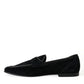 Dolce & Gabbana Elegant Velvet Black Loafers for Men