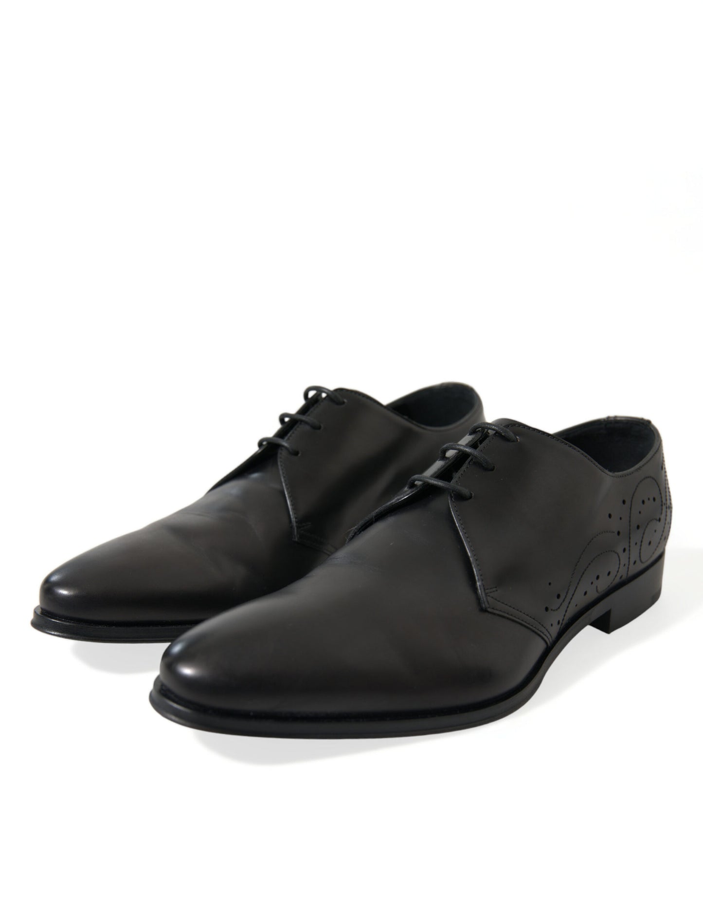 Dolce & Gabbana Elegant Black Leather Derby Dress Shoes