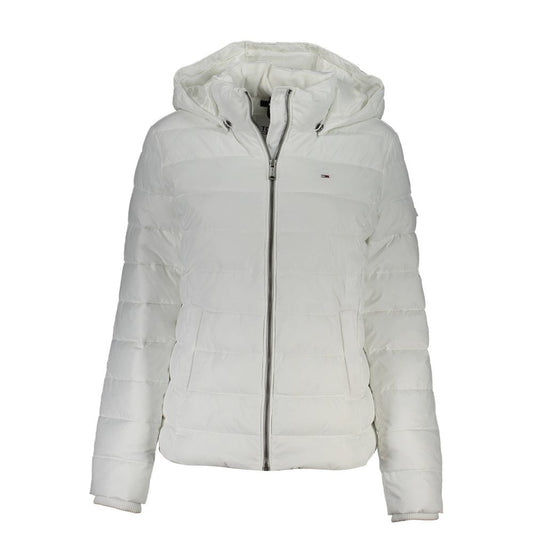 Tommy Hilfiger Chic White Long Sleeve Jacket with Removable Hood