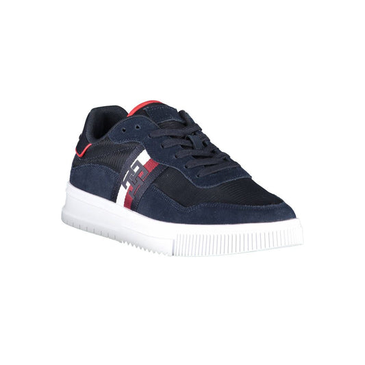 Tommy Hilfiger Chic Blue Lace-Up Sneakers with Contrast Detailing