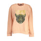 Cavalli Class Chic Pink Fleece Crew Neck Sweatshirt