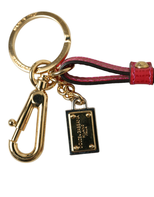 Dolce & Gabbana Stunning Red Leather Keychain