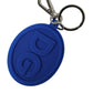 Dolce & Gabbana Elegant Blue Rubber Keychain with Brass Accents