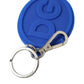 Dolce & Gabbana Elegant Blue Rubber Keychain with Brass Accents