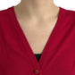 Dolce & Gabbana Elegant Red V-Neck Wool Cardigan