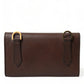 Dolce & Gabbana Chic Brown Leather Shoulder Bag with Gold Detailing