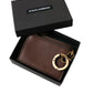 Dolce & Gabbana Brown Leather Zip Logo Keyring Coin Purse Keyring Wallet