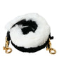 Dolce & Gabbana Black White Lapin Fur Accessory Shoulder Strap