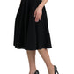 Dolce & Gabbana Black High Waist A-line Knee Length Skirt