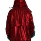 Dolce & Gabbana Red Nylon Hooded Pullover Sweatshirt Jacket