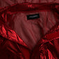 Dolce & Gabbana Red Nylon Hooded Pullover Sweatshirt Jacket