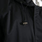 Dolce & Gabbana Black Polyester Hooded Long Windbreaker Jacket