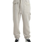 Dolce & Gabbana Off White Viscose Cargo Jogger Sweatpants Pants