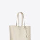 Saint Laurent White Calf Leather Tote Shoulder Bag