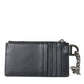 Dolce & Gabbana Black Calfskin Leather DG Logo Card Holder Wallet Men