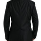 Dolce & Gabbana Black Wool Notch SingleBreasted Coat Blazer