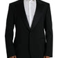 Dolce & Gabbana Black SICILIA Single Breasted Coat Blazer