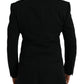 Dolce & Gabbana Black Wool Peak Single Breasted Coat Blazer