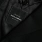 Dolce & Gabbana Black Wool Peak Single Breasted Coat Blazer