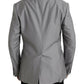 Dolce & Gabbana Gray Wool Peak Single Breasted Coat Blazer