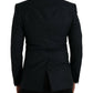 Dolce & Gabbana Black Stripe SICILIA Double Breasted Coat Blazer