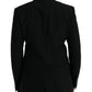 Dolce & Gabbana Black Crown Bee MARTINI Single Breasted Coat Blazer