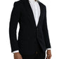 Dolce & Gabbana Black Wool Notch Single Breasted Coat Blazer