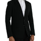 Dolce & Gabbana Black Wool Notch Single Breasted Coat Blazer