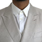 Dolce & Gabbana Off White MARTINI Double Breasted Coat Blazer