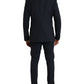 Dolce & Gabbana Dark Blue MARTINI Wool Formal 3 Piece Suit