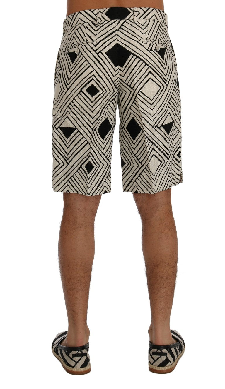 Dolce & Gabbana Chic Striped Casual Shorts - Hemp & Linen Blend