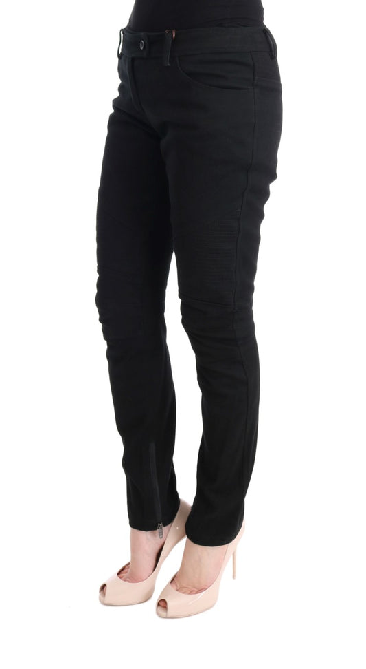 Ermanno Scervino Chic Black Slim Fit Trousers