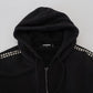 Dsquared² Black Embellished Full Zip Hooded Sweater