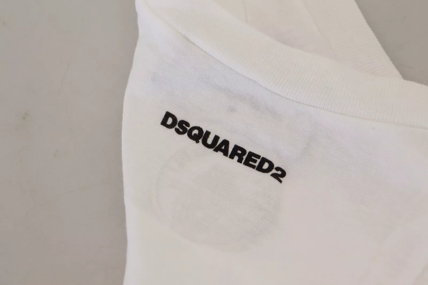 Dsquared² White Cotton Linen Sleeveless Tank T-shirt