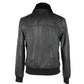 Emilio Romanelli Sleek Black Leather Zip Jacket