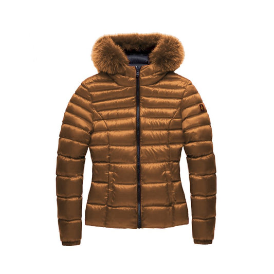 Refrigiwear Elegant Padded Down Jacket with Fur Hood