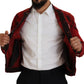 Dsquared² Red Black Tie Dye Collared Men Denim Jacket