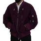 Dsquared² Purple Polyester Full Zipper Bomber Jacket