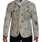 Dsquared² Off White Black Splash Print Casual Denim Jacket