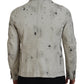 Dsquared² Off White Black Splash Print Casual Denim Jacket